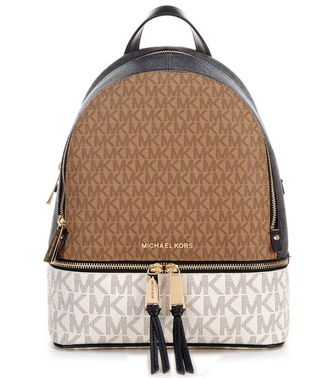 michael kors rhea backpack medium brown amazon.de|signature rhea zip medium backpack.